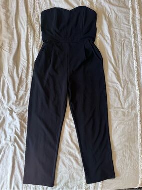 Lulu's Strapless Black Jumpsuit